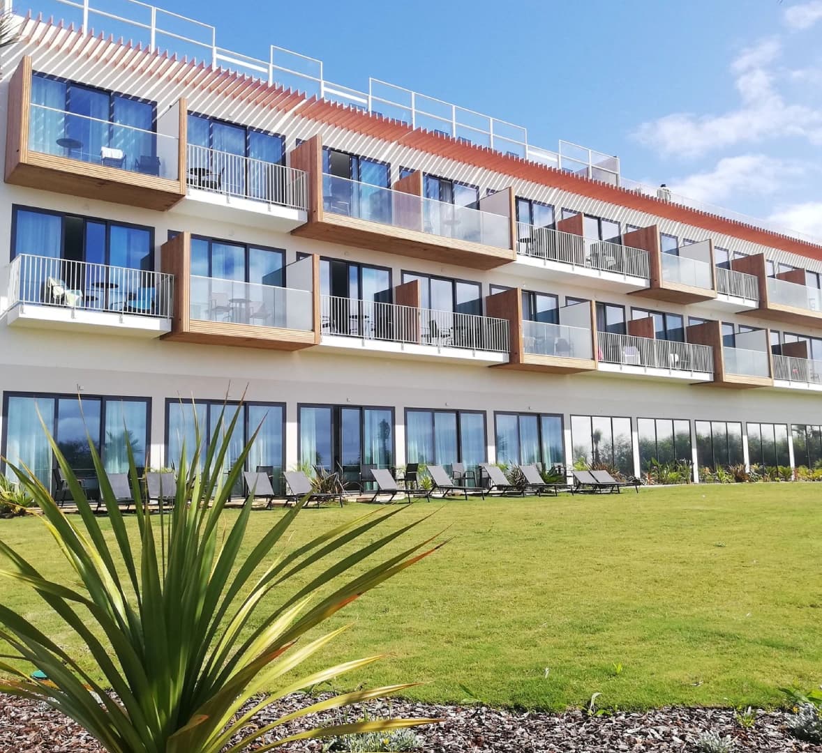 Modern building with balconies